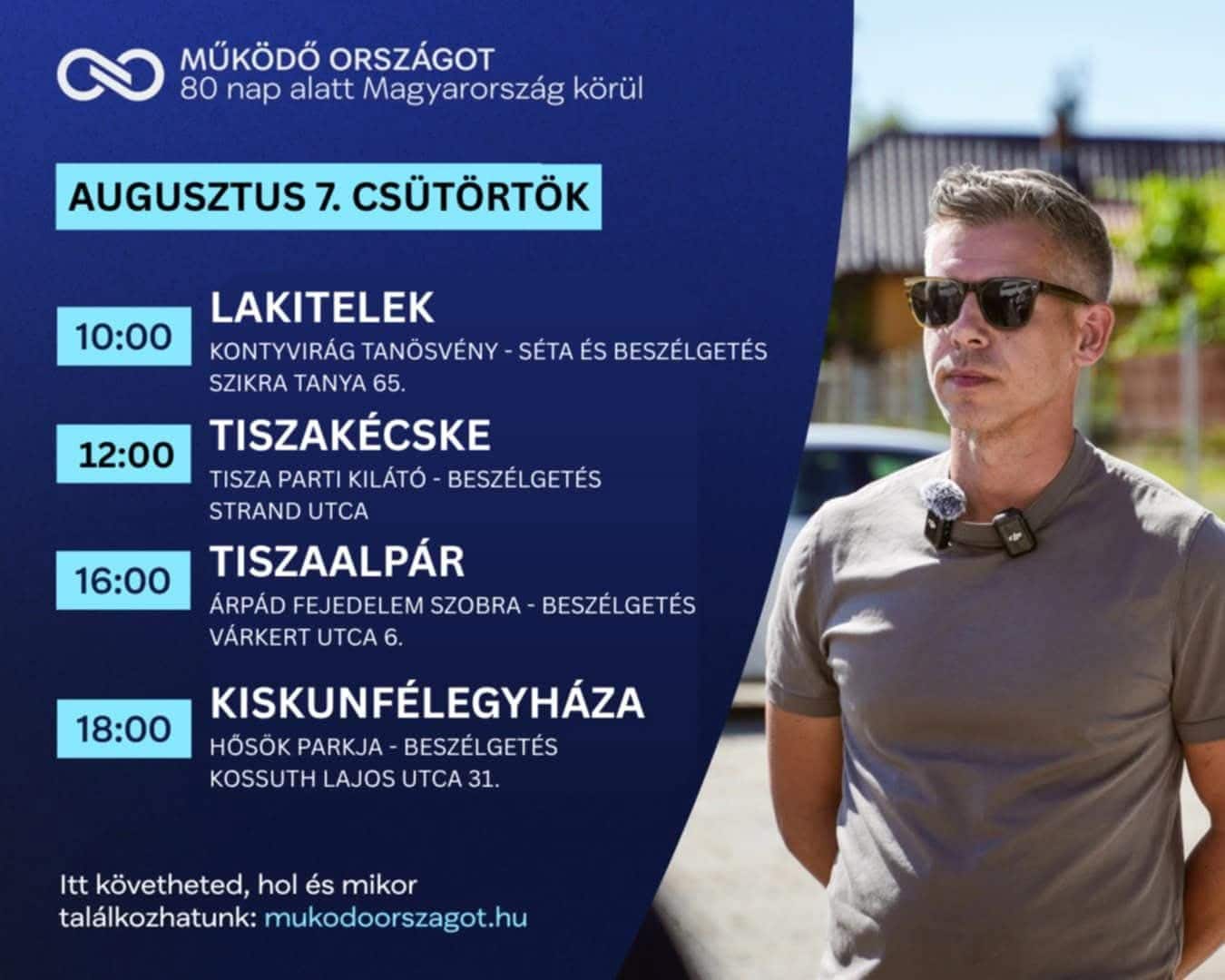 Magyar Péter augusztus 7-i programja